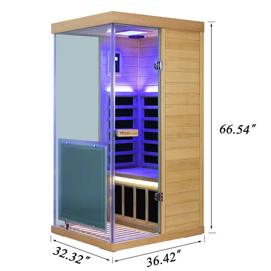 FIWELI SELECT™ Mini 1-Person Panoramic Full Spectrum Infrared Sauna