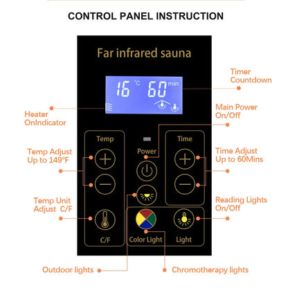 909MX Mini 1 Person Infrared Sauna 3 Sides Large glass panels